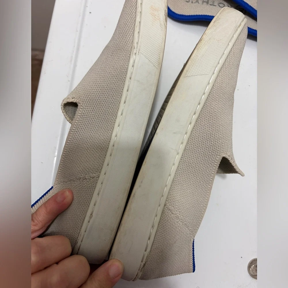 Rothy's light gray Slip-On Loafers with Blue Accent - Picture 5 of 9